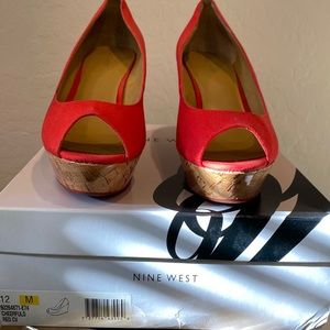 Nine West Red Wedge